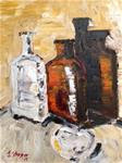 Palette Knife Bottles and a Heart - Posted on Saturday, February 21, 2015 by Juli Schuster