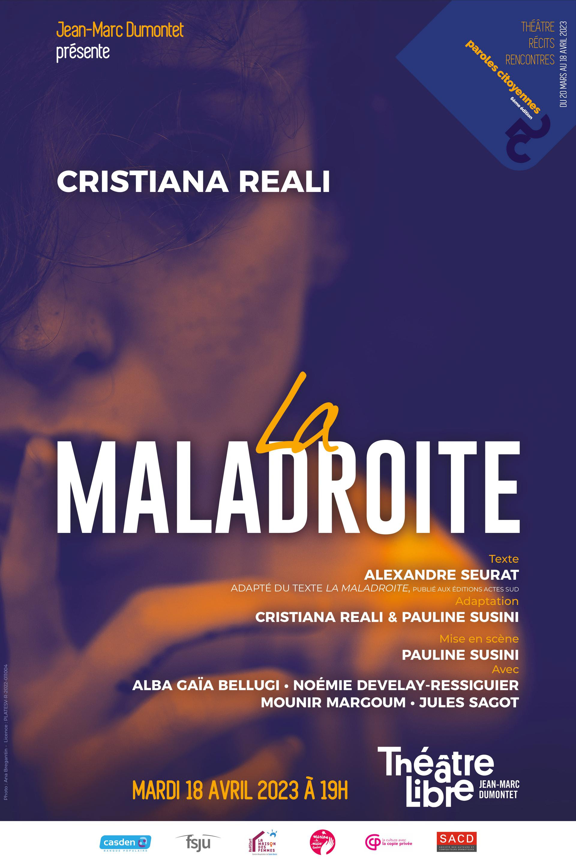 Affiche ''La maladroite'' - Théâtre Libre