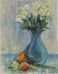 White Roses, Still life Flower Arrangement, oil by Carol DeMumbrum - Posted on Friday, March 6, 2015 by Carol DeMumbrum