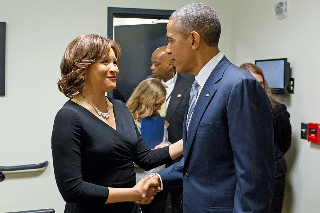 Alicia Cole with President Obama