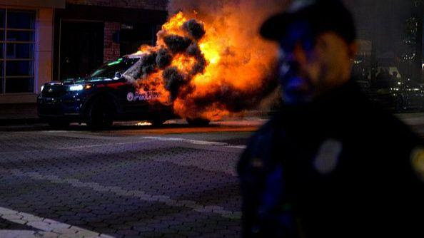 Atlanta police vehicle that was set on fire