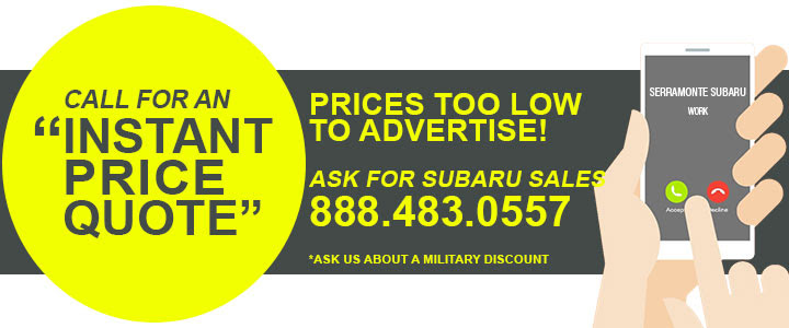 Some prices too low to quote CALL FOR AN INSTANT PRICE QUOTE
ASK FOR SUBARU SALES 888-483-0557
