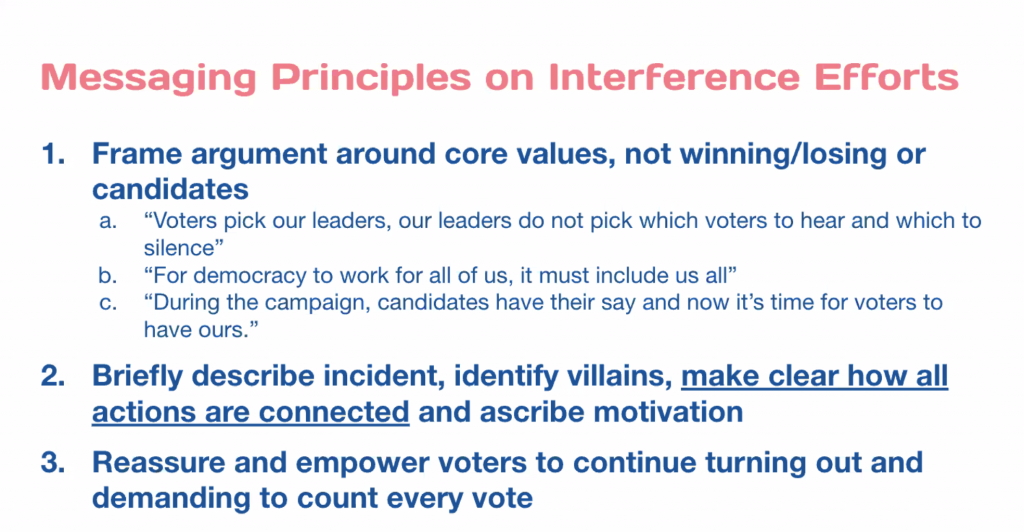 Messaging principles from Research Collaborative.