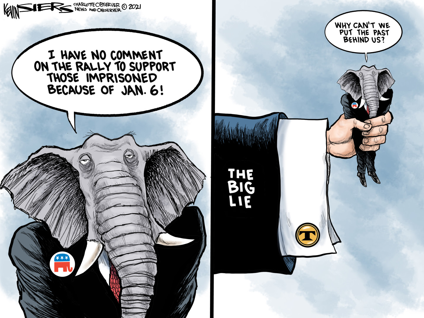 Republicans refuse to talk about th Jan 6th insurrection in Washington DC because they are trapped in the 'Big Lie'.