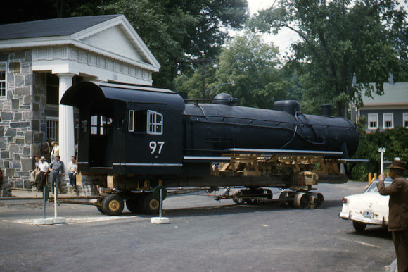 Louis Bertelli was one of the builders of “Old 97,” a wooden locomotive that was moved into a newly planted park for the “Jane” movie (where the Chester Package Store parking lot is today). Photo courtesy of Peggy Breslin 