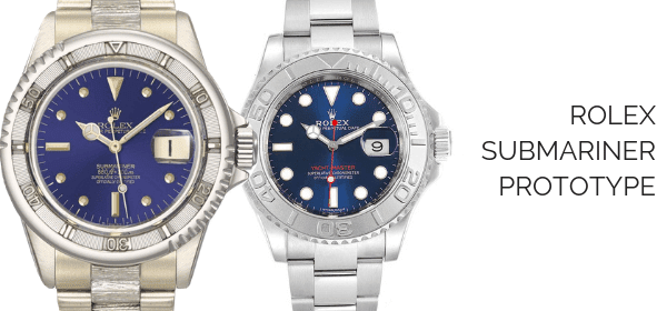Rolex Oyster Perpetual Submariner prototype ref 1680 and Rolex Yacht-Master 40mm Platinum Blue Dial Mens Watch