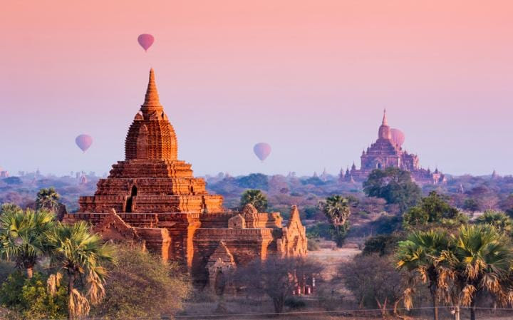 Hot air balloons over Burma