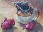 Onions and Porcelain - Original Still Life in Oils - Posted on Sunday, March 8, 2015 by Nithya Swaminathan