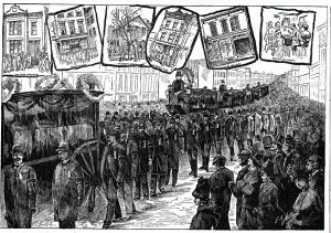 8.13 नवम्बर, 1887 को चारों मज़दूर नेताओं की शवयात्रा अमेरिका में दूर-दूर से आये मज़दूरों की एक विशाल रैली में बदल गयी। छह लाख से भी ज्यादा लोग इन नायकों को आख़िरी सलाम देने के लिए शिकागो की सड़कों पर उमड़ पड़े।