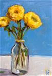 Yellow Fleurs, 5x7 inch Oil Painting by Kelley MacDonald - Posted on Wednesday, December 31, 2014 by Kelley MacDonald