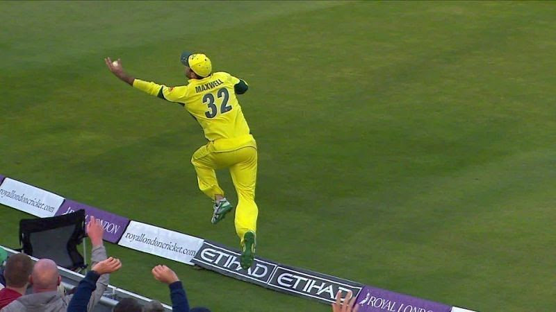 Glenn Maxwell fielding at the boundary line.