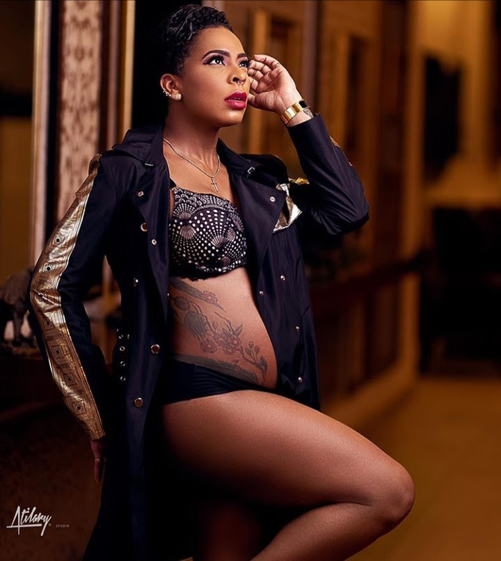 T-Boss shares throwback photo of her flaunting her baby bump in underwear and heels (photos)