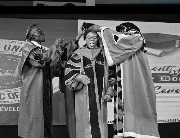Dancer, Kaffy, bags honorary doctorate degree from ESCAE Benin university (photo)