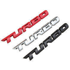 Turbo 3D Metal Car Sticker Decals Lettering Badge