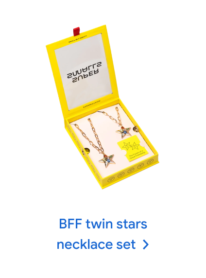 BFF twin stars necklace set