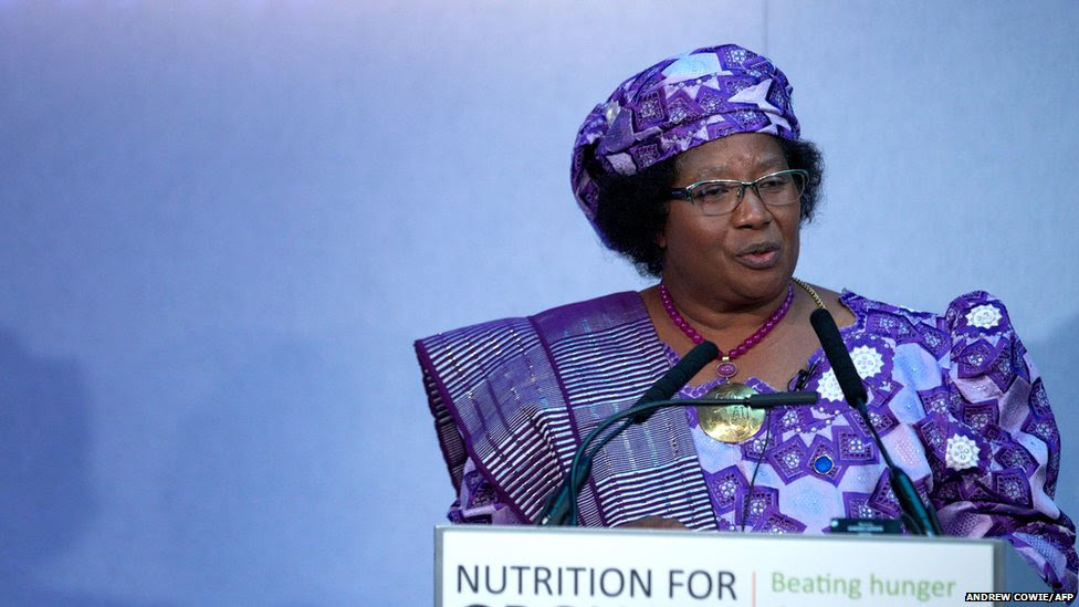 La presidenta de Malawi, Joyce Banda, en una cumbre sobre el hambre en el mundo en el centro de Londres el 8 de junio de 2013. AFP