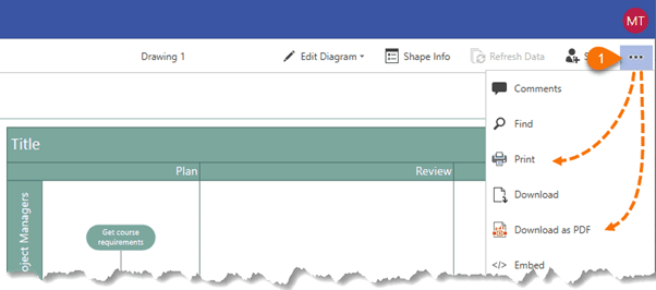 print the diagram or create a PDF