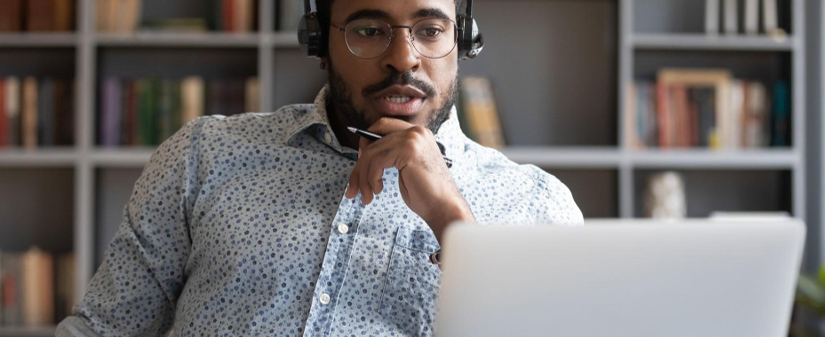 Person looking at computer screen