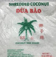 Frozen shredded coconut