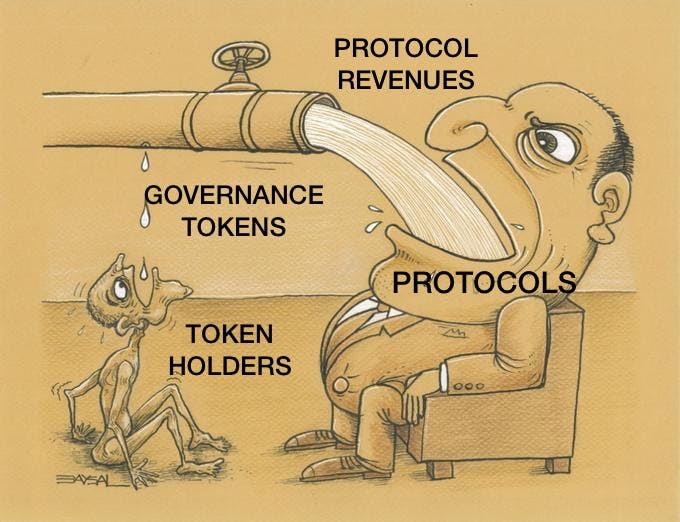 a cartoon making fun of governance tokens