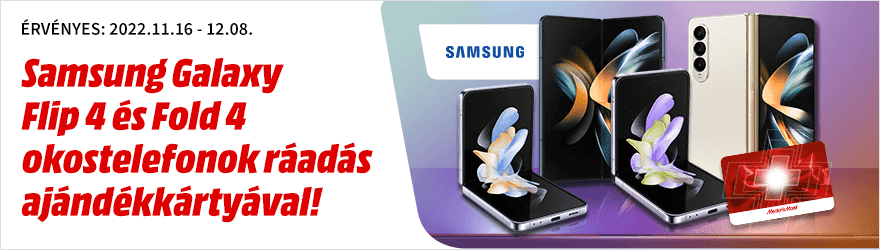 Samsung Galaxy Flip 4 és Fold 4 ajándékkártyával!
