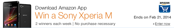 Download Amazon App and Win a Sony Xperia M