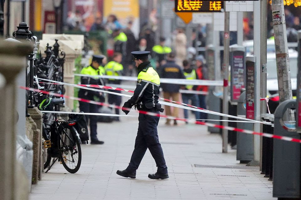 The scene on Parnell Square East following last week's stabbing attack. Picture: Gerry Mooney