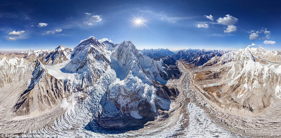 Winter wonderland! A stunning photo of Mount Everest, Earth's highest mountain, located in the Mahalangur section of the Himalayas