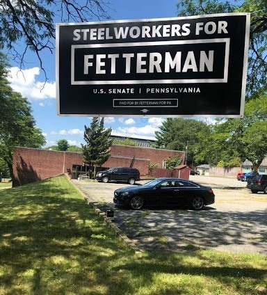 Steelworkers for Fetterman sign