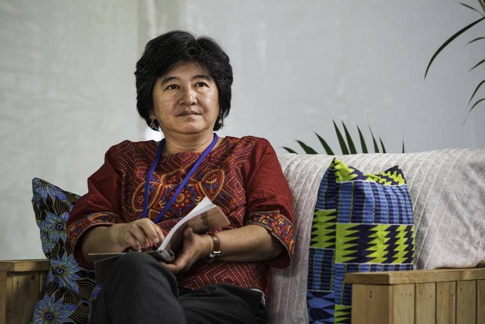 La activista filipina Joan Carling, coordinadora del Grupo principal de los pueblos indígenas para el desarrollo sostenible, en la Asamblea de Naciones Unidas sobre Medioambiente, en Nairobi.