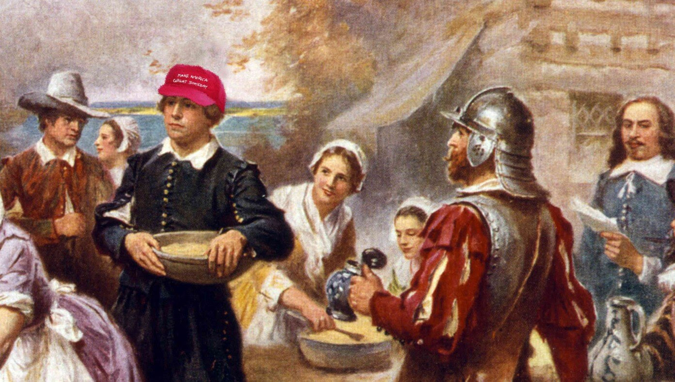 Tension At First Thanksgiving As One Pilgrim Wears ‘Make America Great Someday’ Hat