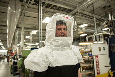 Full Head Protective Hood prototype developed by a joint task force combining surgeon Dr. René Caissie, CCM Hockey, and Industrie Orkan. (CNW Group/CCM Hockey)