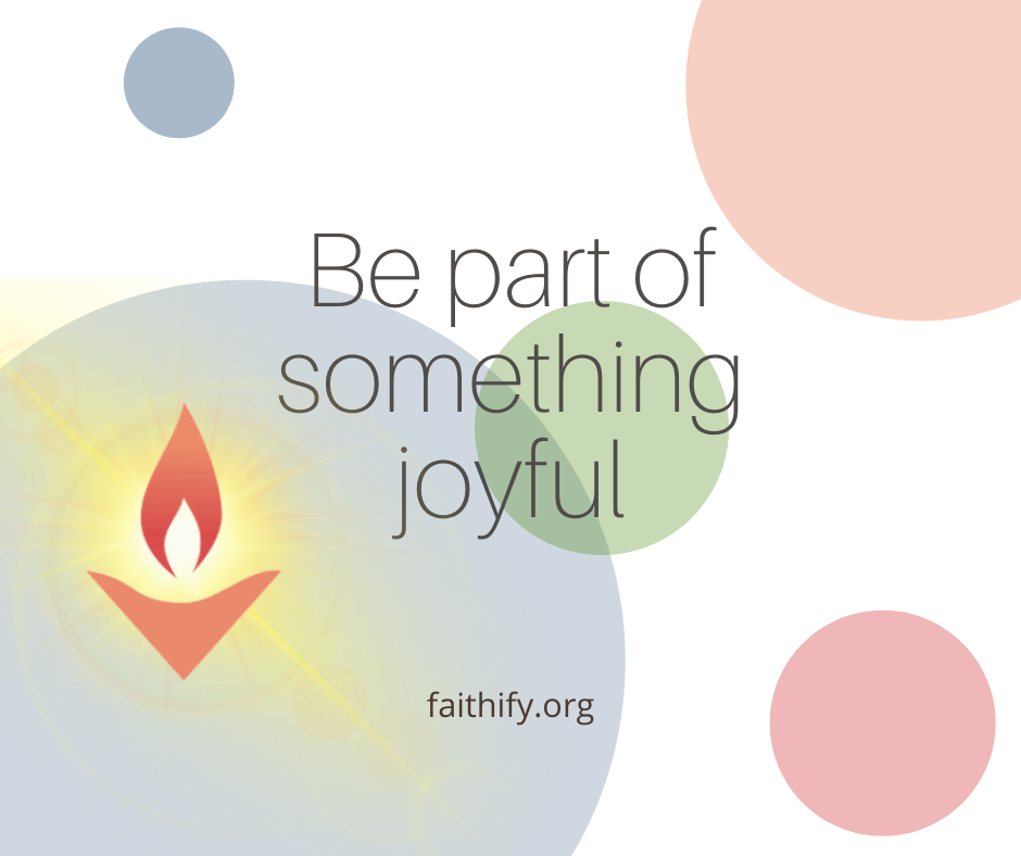 Be Part of Something Joyful. Pastel graphics and chalice logo