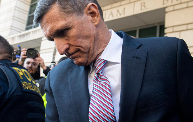 Former National Security Advisor General Michael Flynn leaves after the delay in his sentencing hearing at U.S. District Court, Washington, D.C., Dec. 18.