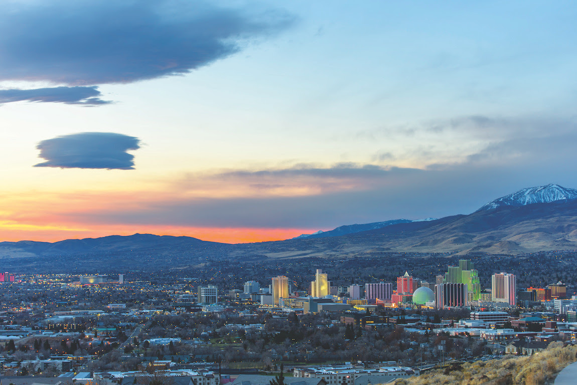 Morning view of Reno, Nevada