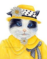 New Series  Cats in Clothes Painting by k Madison More  Me Peepers - Posted on Sunday, February 15, 2015 by K. Madison Moore