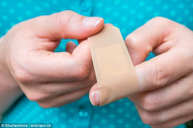 A plaster made with fibronectin, a protein found in baby skin, speeds up wound healing and doesn't leave scars (file photo)