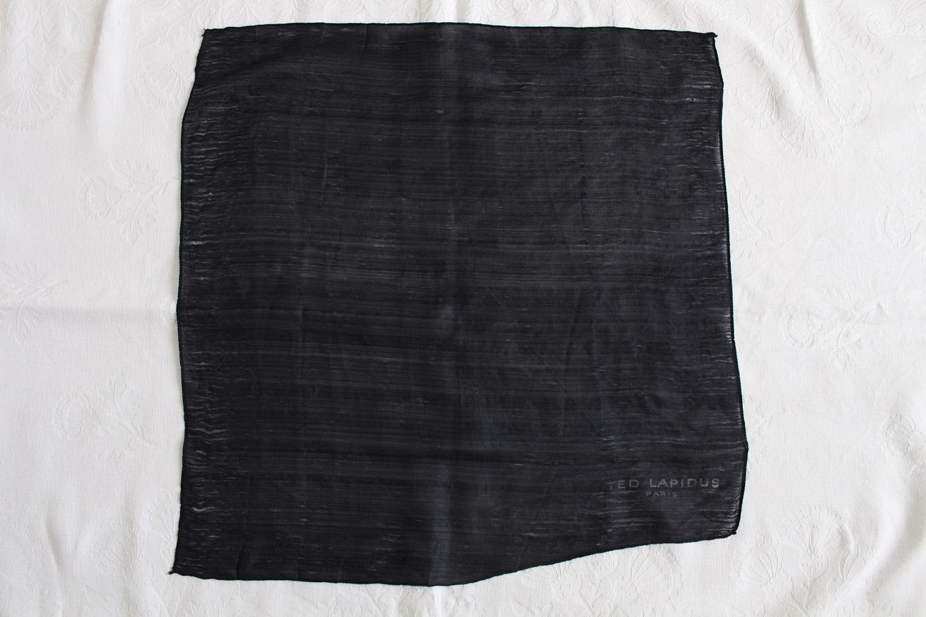 TED LAPIDUS PARIS VINTAGE SILK BLACK SCARF