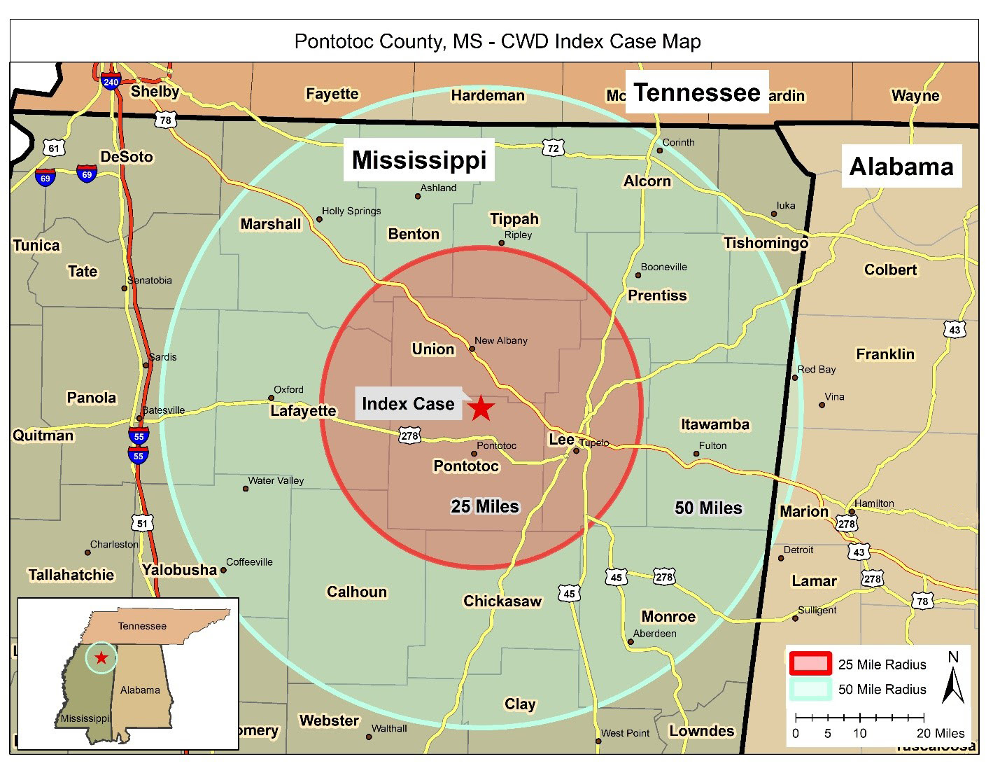 Map of Miss CWD area
