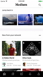 Screenshot of Medium app