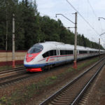 Siemens Velaro RUS "Sapsan" №155 (St. Petersburg-Moscow) passing by Malino station