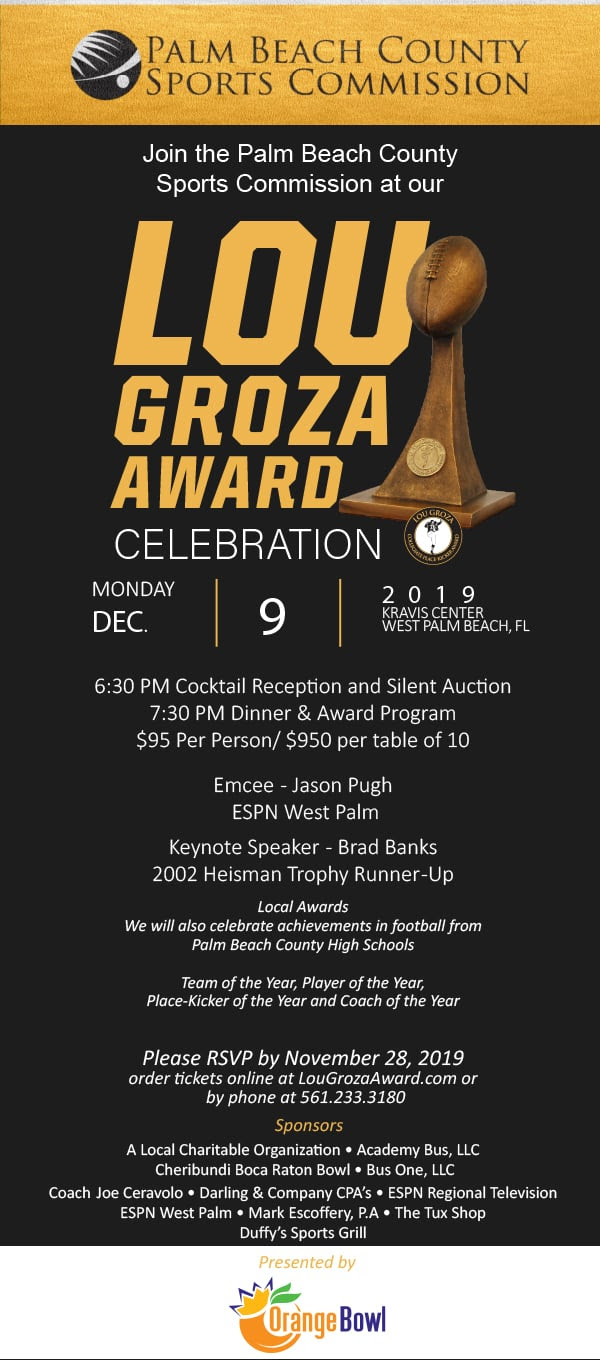 Lou Groza Award Banquet & Silent Auction South Florida Tribune