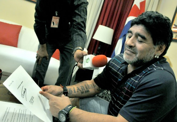 Carta de Fidel Castro Ruz a Diego Armando Maradona, 12 de enero de 2015. Foto: Ricardo López Hevia