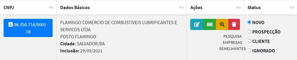 Pesquisa de Empresas Semelhantes