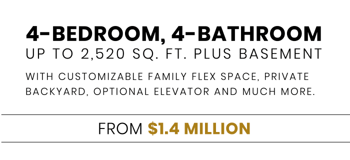 With customizable family flex space, private backyard, optional elevator and much more.