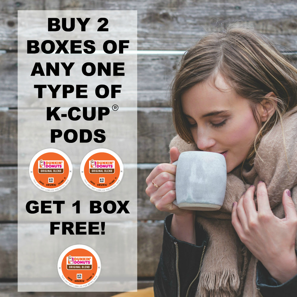 Buy 2 boxes of any one type of K-CupÂ®  pods, get 1 of the same type free!