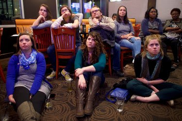 A debate watch party Monday night at Gullifty’s, a bar in Rosemont, Pa., a Philadelphia suburb.