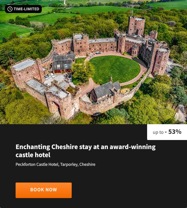 Enchanting Cheshire stay at an award-winning castle hotel