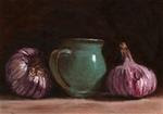 Purple garlic with ceramic pot - Posted on Friday, December 12, 2014 by Peter J Sandford