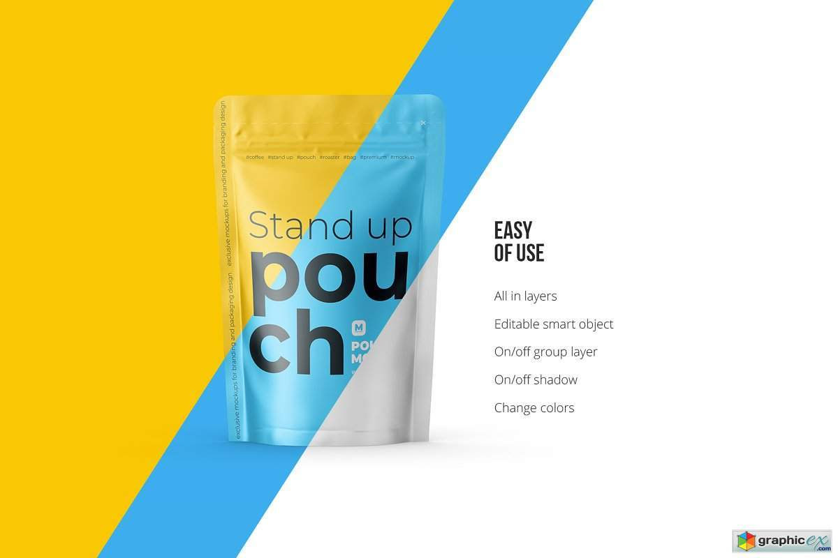 Stand Up Pouch Mockup Front view Â» Free Download Vector Stock Image